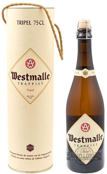 Пиво Westmalle, "Trappist Tripel", в тубе, 0.75 л - фото1