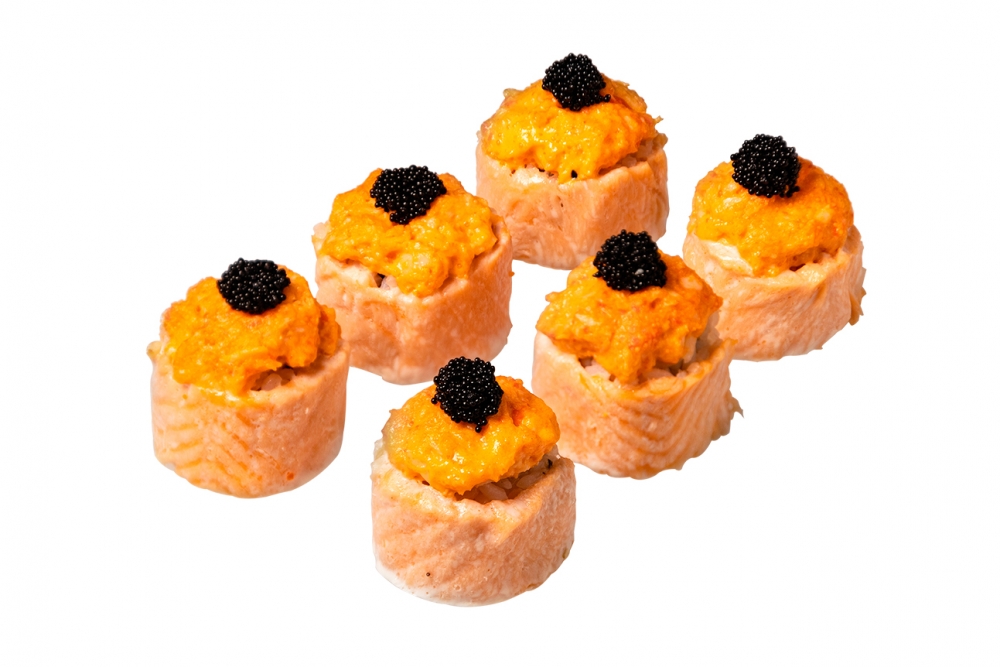 Запеченный Ролл краб, лосось - фото1