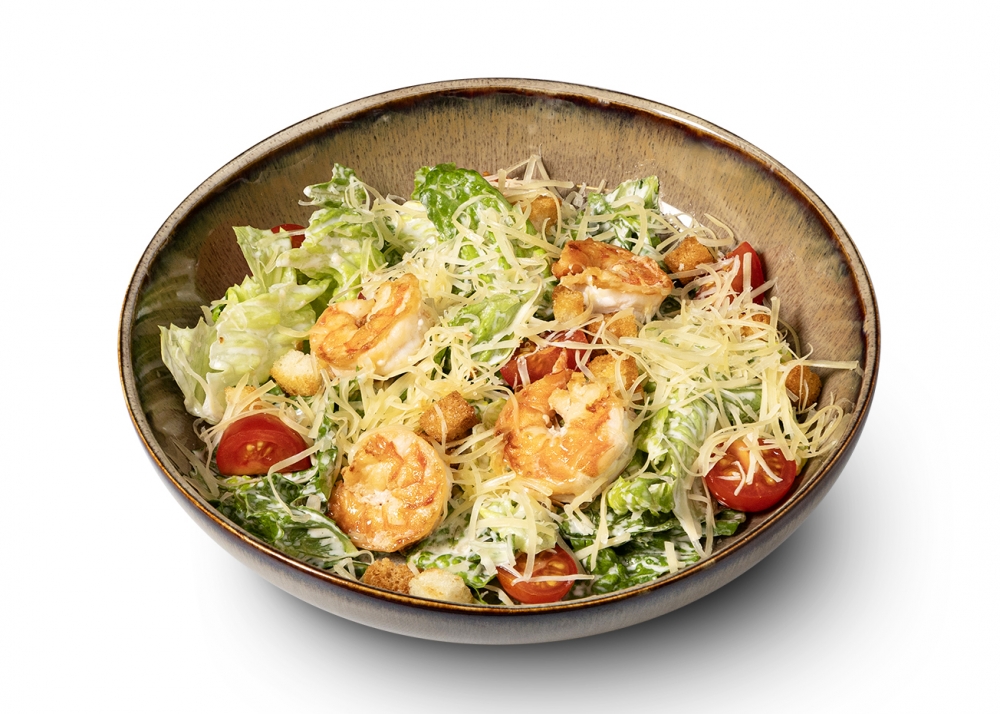 Салат Цезарь с креветками - фото1